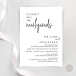 Celebrate With The Newlyweds, Wedding Dinner Invitation<br><div class="desc">Wedding elopement dinner and party invitation card (Celebrate With The Newlyweds),  in Modern minimalist,  Black and white themed. It is perfect for your wedding elopement reception / post wedding celebration invitation.</div>