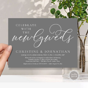 Celebrate with the newlyweds, Wedding Dinner Invitation