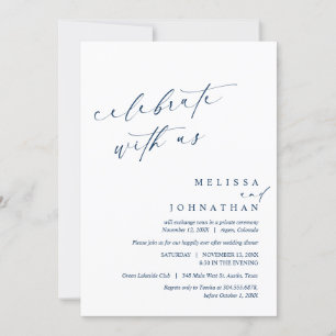 Celebrate with the newlyweds, Wedding Elopement Invitation