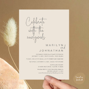 Celebrate With The Newlyweds, Wedding Elopement Invitation