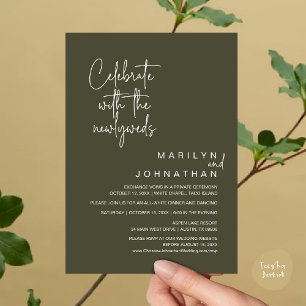 Celebrate With The Newlyweds, Wedding Elopement Invitation