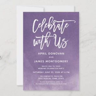 Celebrate with Us Brush Typography Ombre Invitation