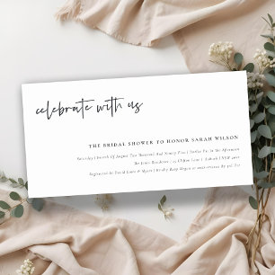 Celebrate With Us Calligraphy Bridal Shower Invite