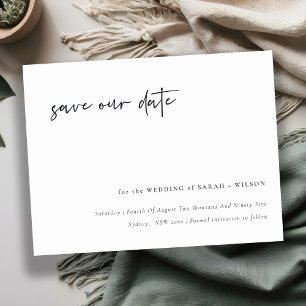 Celebrate With Us Calligraphy Save the Date Postcard