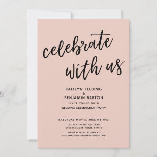 Celebrate with Us Casual Blush Pink Wedding Party Invitation