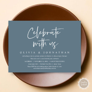 Celebrate with us, Casual Wedding Elopement Party Invitation