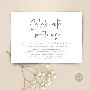 Celebrate with us, Casual Wedding Elopement Party Invitation