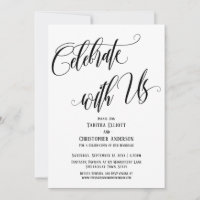 Celebrate with Us Elaborate Script Black White