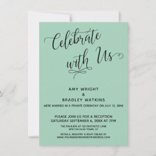 Celebrate with Us Elegant Light Green Reception Invitation