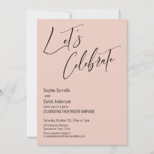 Celebrate with Us! Modern Blush Pink Reception Invitation