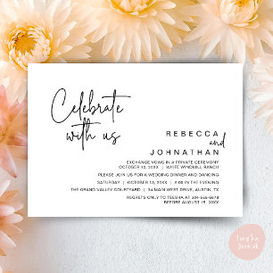 Celebrate with us, Modern Boho Wedding Reception  Invitation