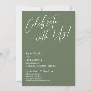 Celebrate with Us! Modern Elegant Olive Reception Invitation