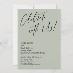 Celebrate with Us! Modern Elegant Sage Green Party Invitation