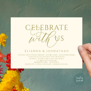 Celebrate with us, Modern Elegant Wedding Dinner Invitation