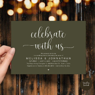 Celebrate With Us Modern Minimalist Wedding Dinner Invitation