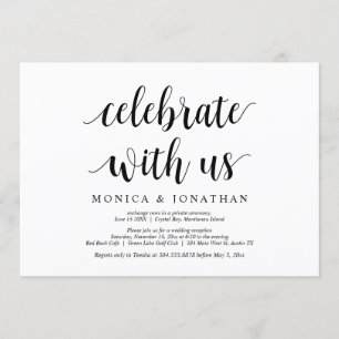 Celebrate with us, Modern Rustic Wedding Elopement Invitation