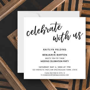 "Celebrate with Us" Modern Wedding Reception Invitation