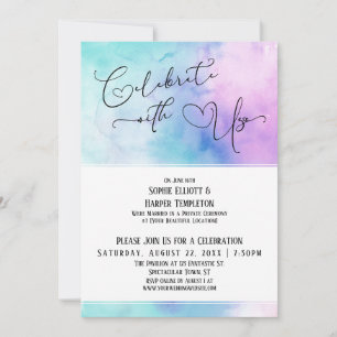 Celebrate with Us Pastel Watercolor Reception Invitation