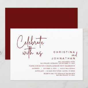 Celebrate with us, Post Wedding Elopement Party  Invitation