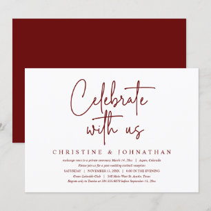 Celebrate with us, Post Wedding Elopement Party Invitation