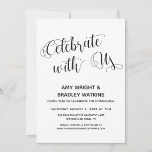 "Celebrate with Us" Post-Wedding Reception Only Invitation
