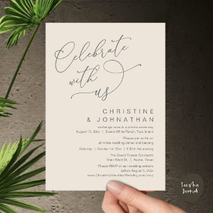 Celebrate with us, Romantic Wedding Dinner Dancing Invitation
