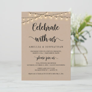 Celebrate with us, Rustic Elopement Party Invitati Invitation