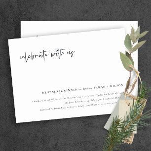 Celebrate With Us Script Rehearsal Dinner  Invite