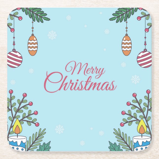 Celebrate with Us  Square Paper Coaster (Front)