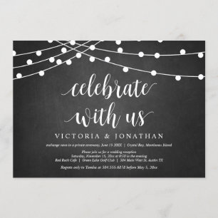 Celebrate with us, String Light, Wedding Elopement Invitation