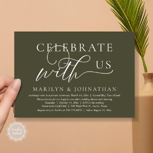 Celebrate with us Wedding Elopement Dinner Dancing Invitation