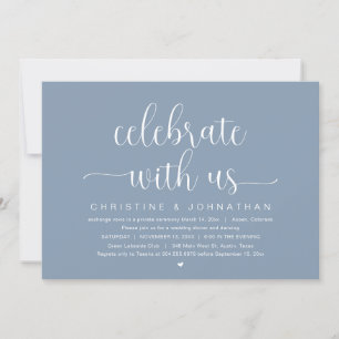 Celebrate with us, Wedding Elopement Dinner Party Invitation