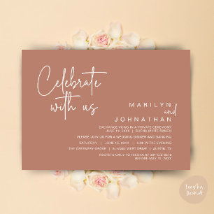 Celebrate with us, Wedding Elopement Dinner Party Invitation