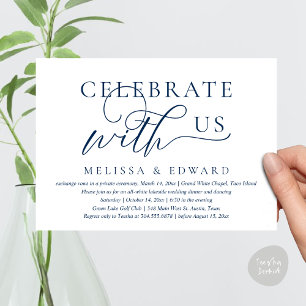 Celebrate with us, Wedding Elopement Dinner Party Invitation