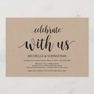Celebrate with us, Wedding Elopement Invites