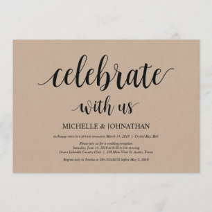 Celebrate with us, Wedding Elopement invites