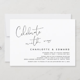 Celebrate with us, Wedding Elopement Party Invitat Invitation