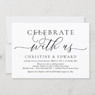 Celebrate with us, Wedding Elopement Party Invitat Invitation
