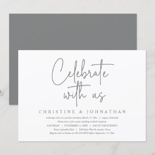 Celebrate with us, Wedding Elopement Party Invitat Invitation
