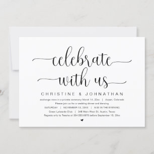 Celebrate with us, Wedding Elopement Party Invitat Invitation