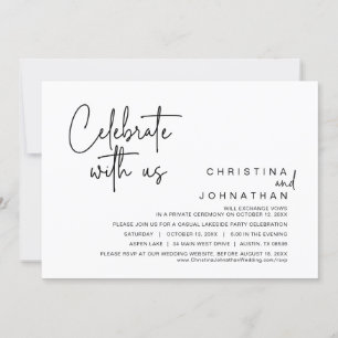 Celebrate with us, Wedding Elopement Party Invitation