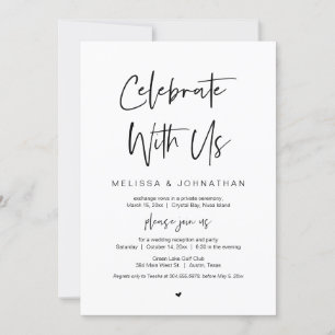 Celebrate with us, Wedding Elopement Party Invitation