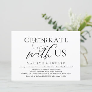 Celebrate with us, Wedding Elopement Party Invitation