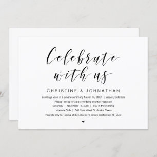 Celebrate with us, Wedding Elopement Party Invitation