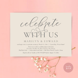 Celebrate with us, Wedding Elopement Party Invitation