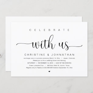Celebrate with us, Wedding Elopement Party Invitation