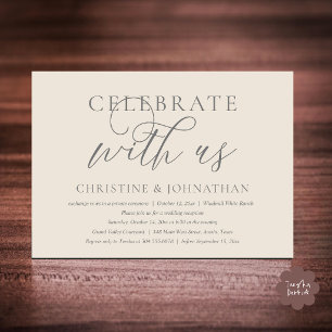 Celebrate with us Wedding Party Dinner Cream Grey Invitation