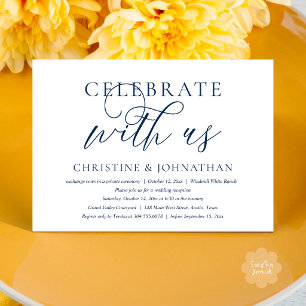 Celebrate with us Wedding Party Dinner Navy Blue Invitation