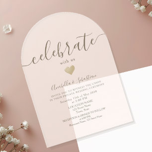 Celebrate With Us Wedding Reception Acrylic Invitations