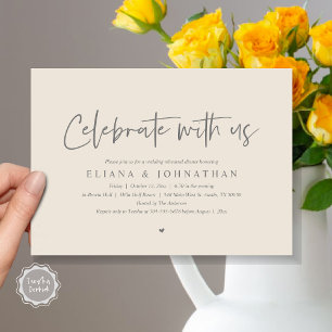 Celebrate with us, Wedding Rehearsal Dinner Invitation